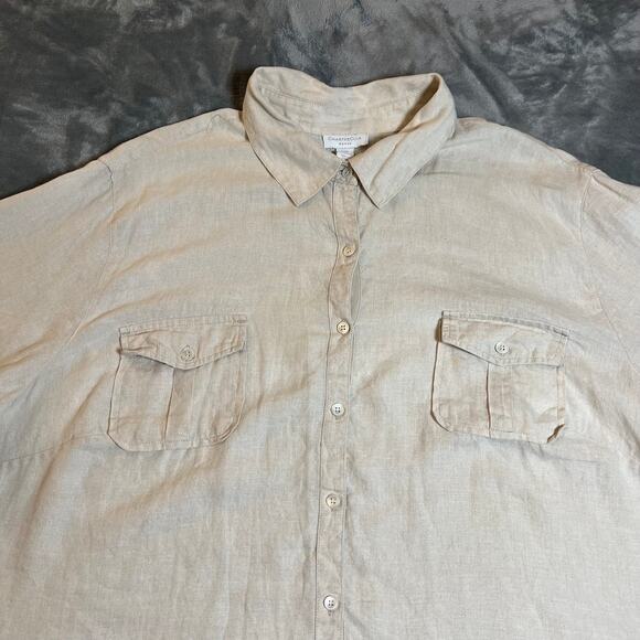 Charter Club Women's Linen Button Up Shirt Size 22W **TINY FLAW** Lightweight - Picture 5 of 10